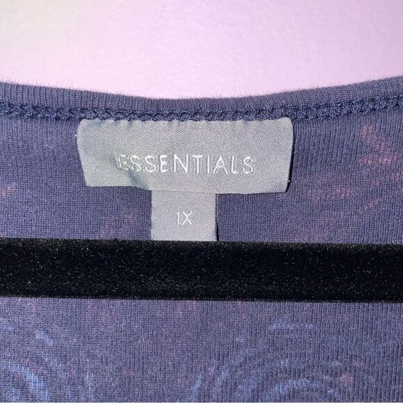 Vintage Essentials Size 1X Graphic V Neck Top Pastel Y2K Fairy Whimsical - Picture 4 of 8